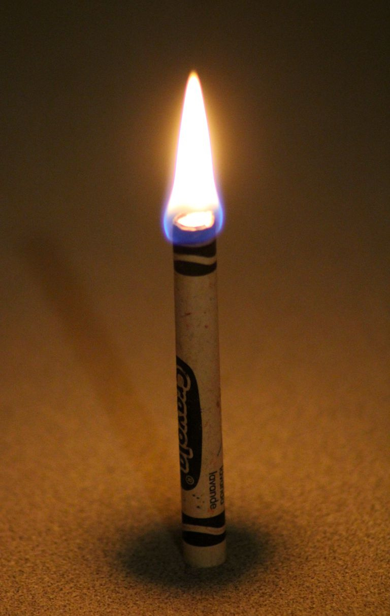 Vous pouvez utiliser un crayon comme bougie. Le papier agit comme une mèche pour la cire de crayon.