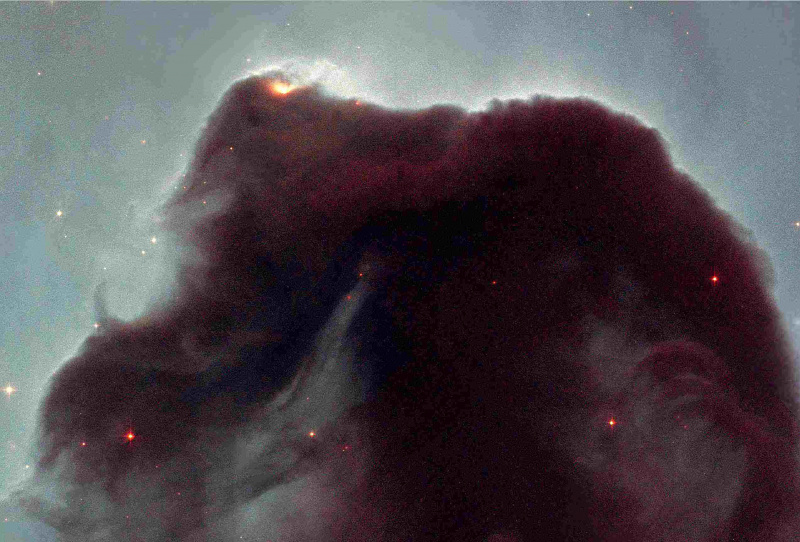 Dies ist eine Aufnahme des Hubble-Weltraumteleskops des Pferdekopfnebels.