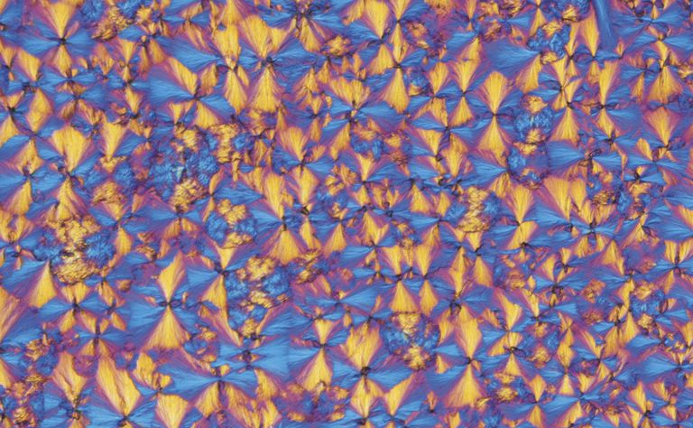 Cristales de silicato de sodio magnificados 100x