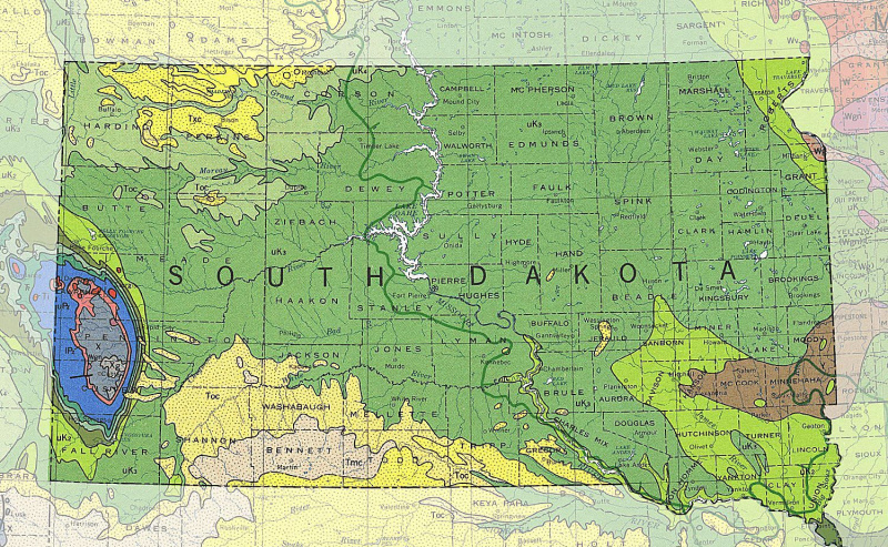 Eine Karte von South Dakota