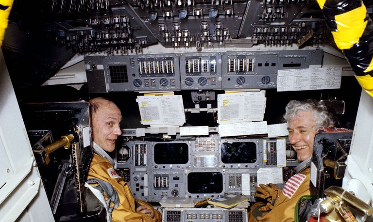 Ken Mattingly II und Thomas Hartsfield im Training.