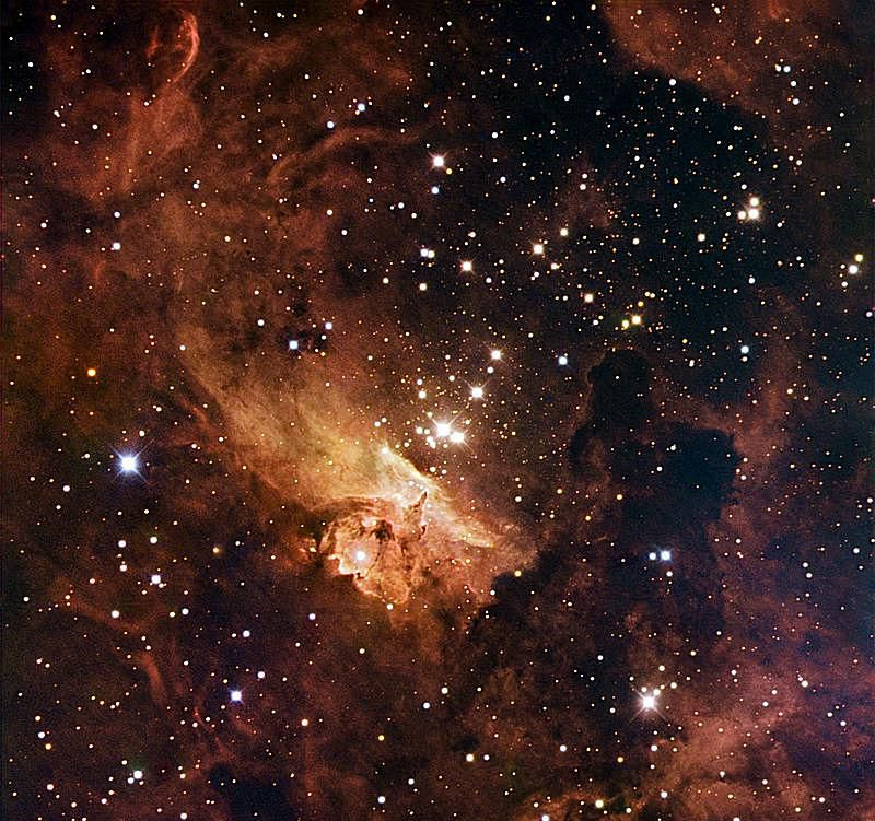 un cúmulo estelar con estrellas masivas.