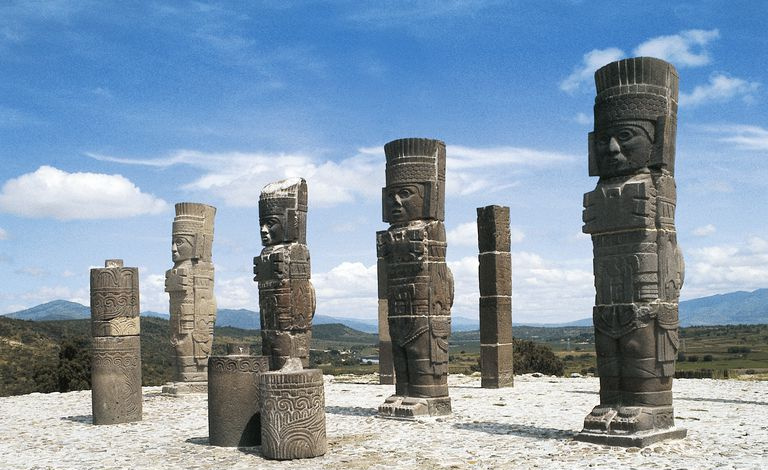 Guerreros atlantes, Templo de Quetzalcóatl, sitio arqueológico de Tula, México, Civilización Tolteca