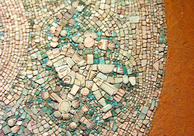 Mosaico azteco al Museo di Tenochtitlan, Città del Messico - Particolare