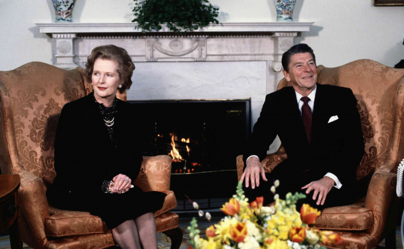 Prezydent Ronald Reagan z Margaret Thatcher, 1981.