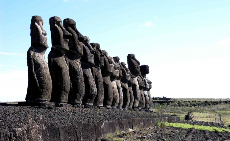 Ahu Tongariki, lielākā moai grupa Lieldienu salā