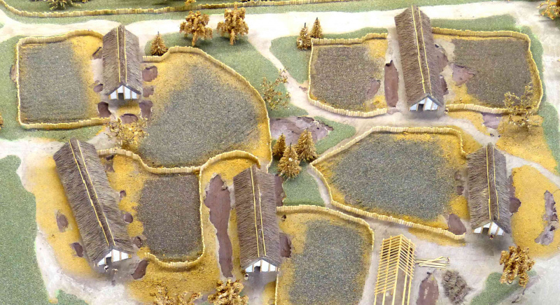 Luftaufnahme des Modells Linearbandkeramik.