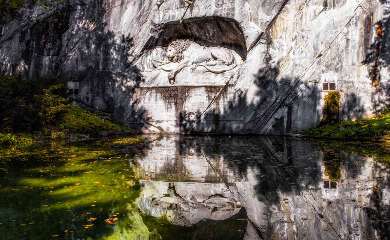 Löwendenkmal im Kanton Luzern, Schweiz.