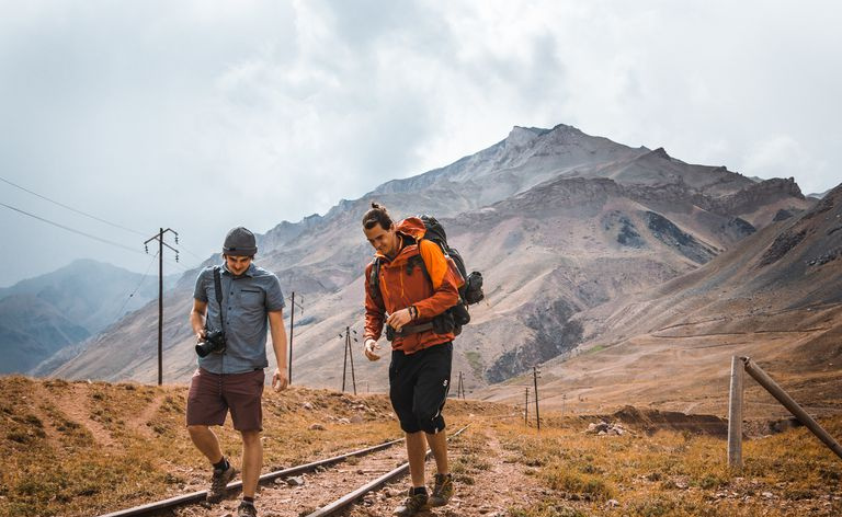 caminhando perto de Mendoza, Argentina