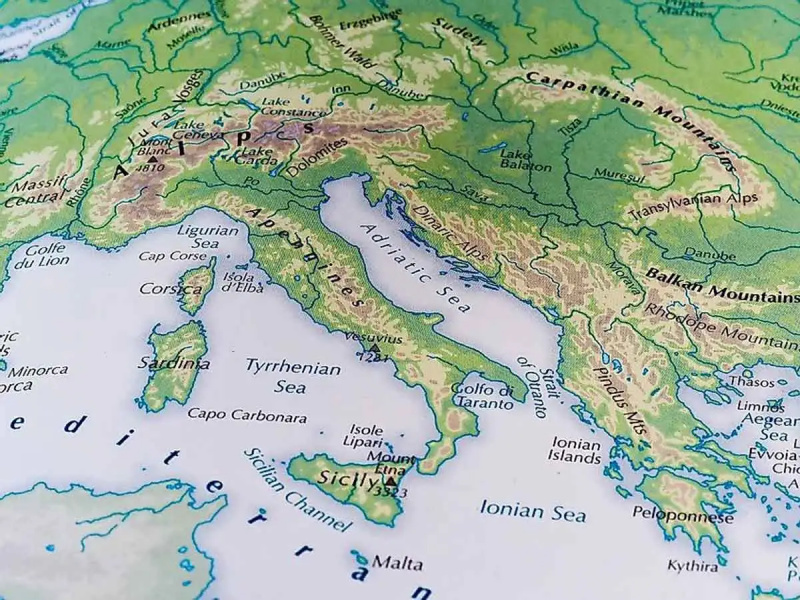 mapa mar tirreno