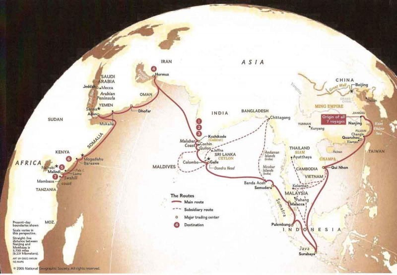 karta zheng he putovanja
