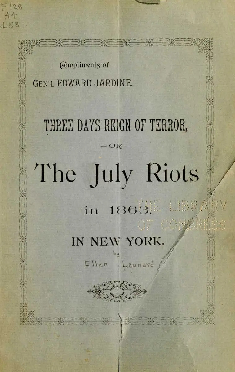 le rivolte alla leva di New York regnano il terrore
