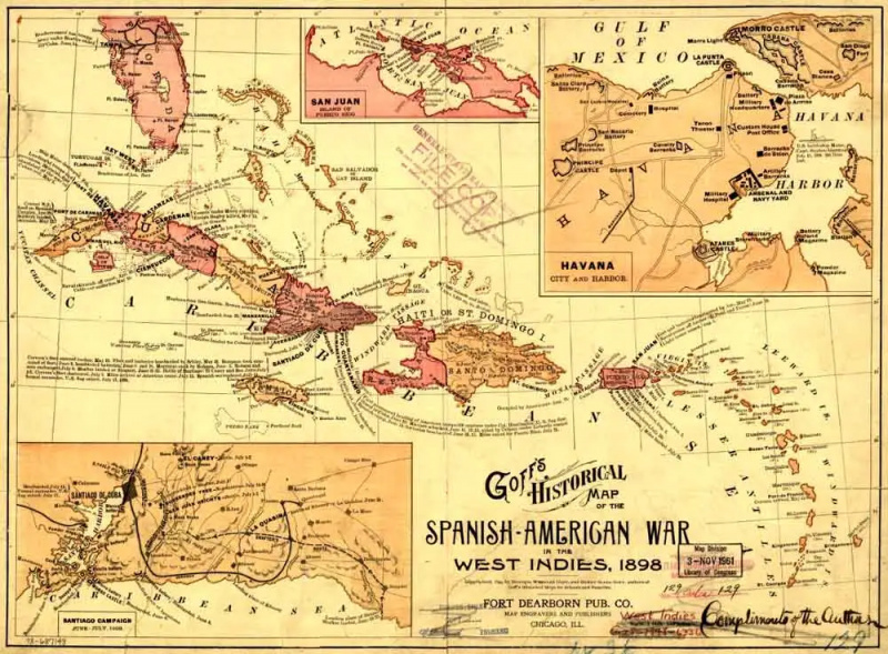 špansko ameriški vojni zemljevid