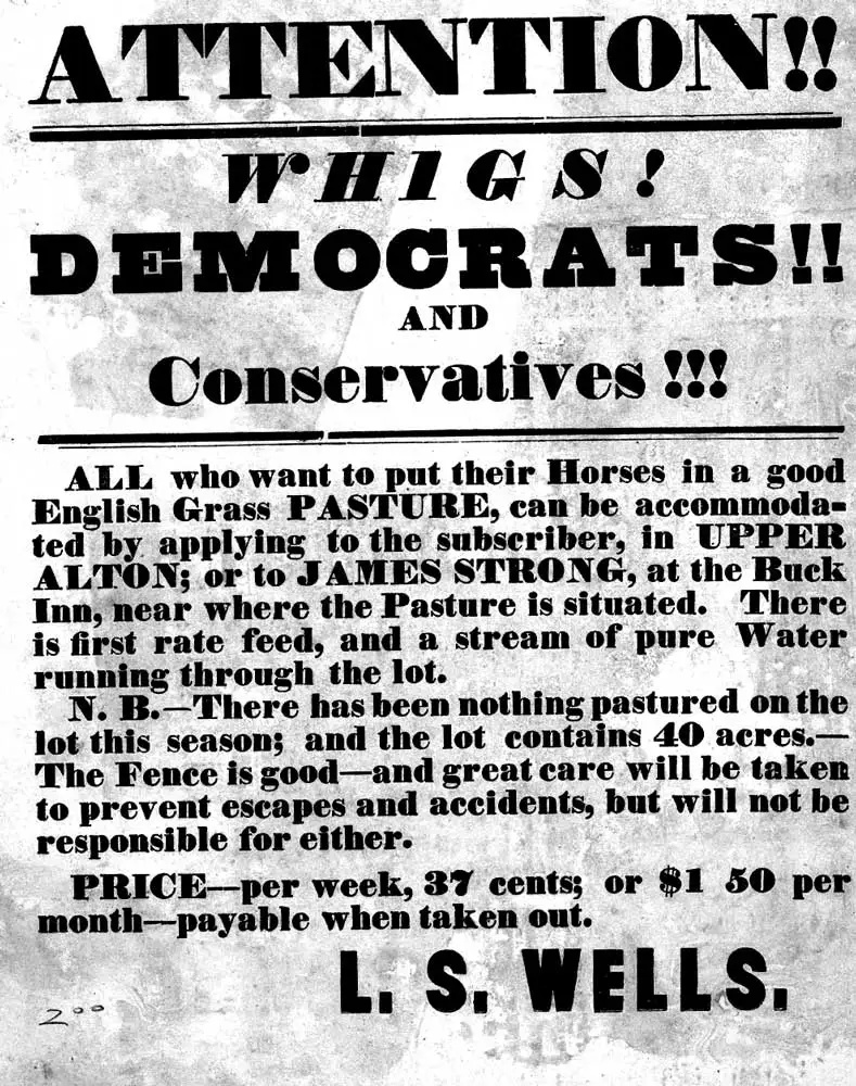   Whigs-Plakat der amerikanischen politischen Parteien