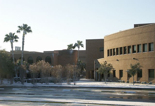 UTPA Computer Center dopo una rara nevicata
