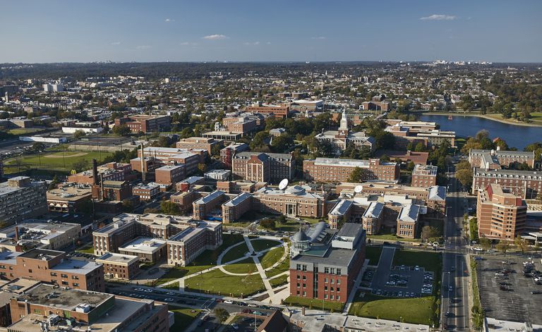 USA, Washington, D.C., flyfoto av Howard University campus