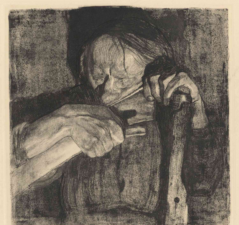 Kathe Kollwitz ostrząca kosę