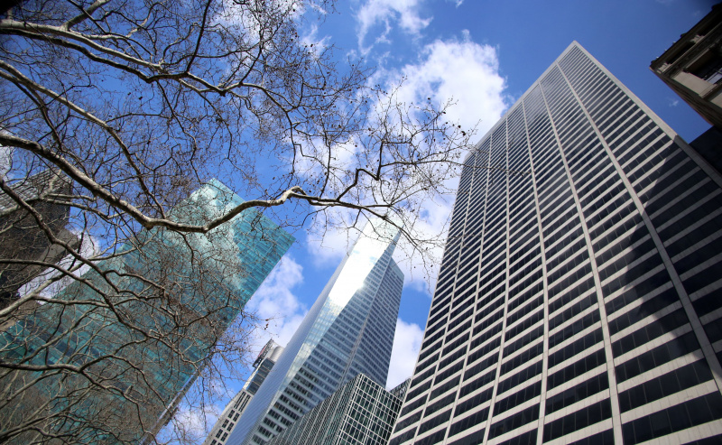 Arranha-céu curvo, o W.R. Grace Building projetado por Gordon Bunshaft, NYC