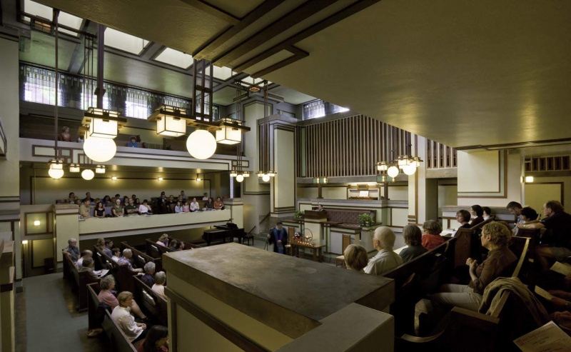Unity Temple Interior von Frank Lloyd Wright