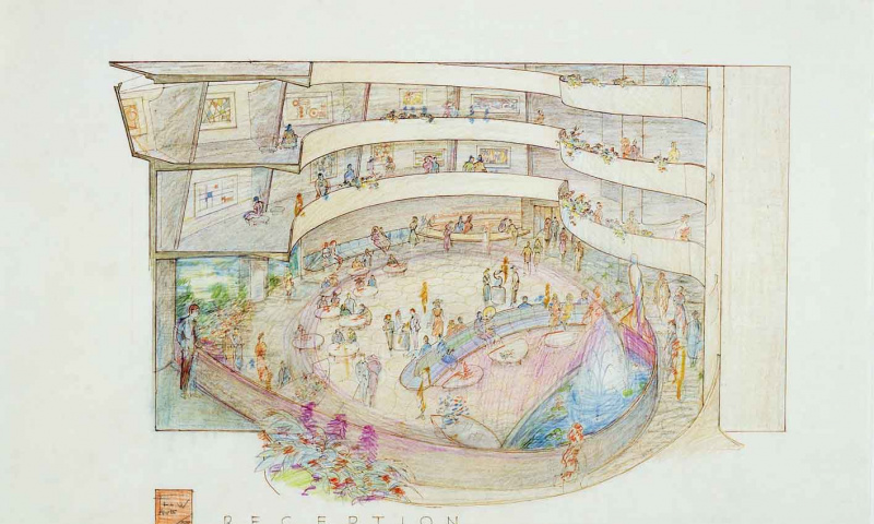 Guggenheim-Empfangszeichnung von Frank Lloyd Wright