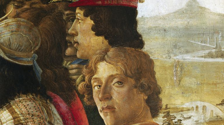 botticelli autoportret szczegół adoracja magów