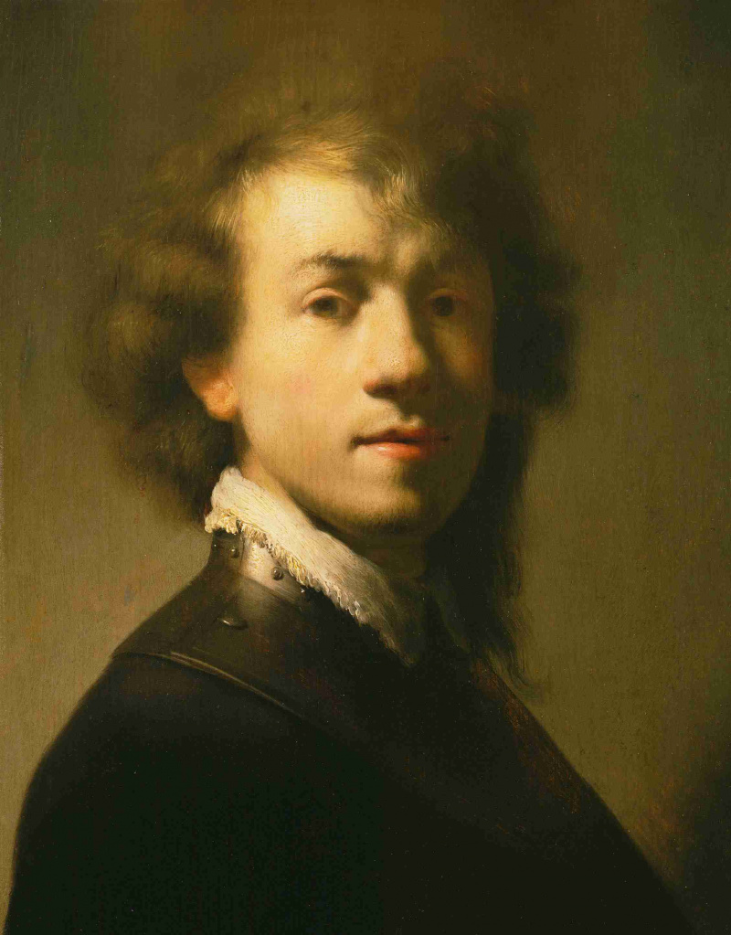 Portret Rembrandta z metalowym rynsztokiem