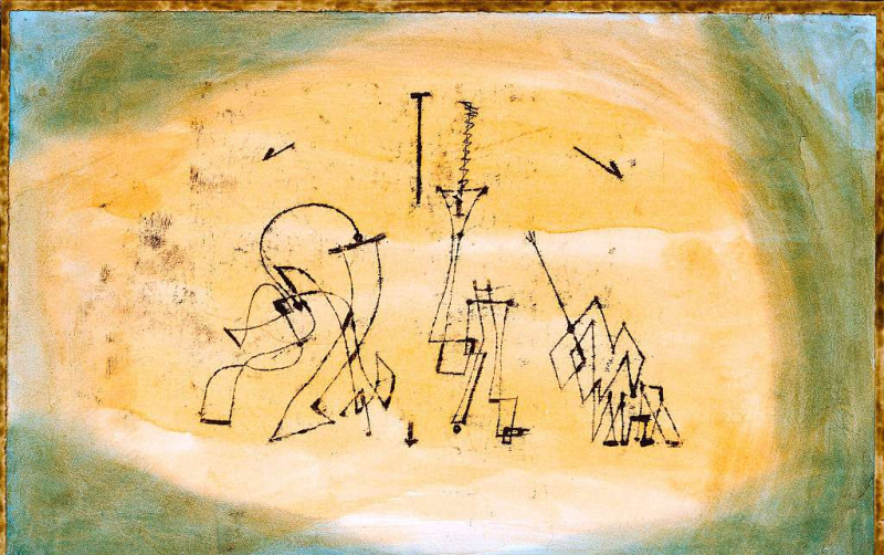 Abstrakcyjny długopis i akwarela zatytułowane Abstract Trio autorstwa Paula Klee