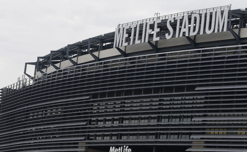 Lamellenfassade des MetLife Stadium, Meadowlands in East Rutherford, New Jersey