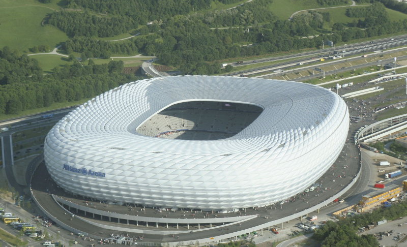 Luftbild Allianz Arena in München, Deutschland