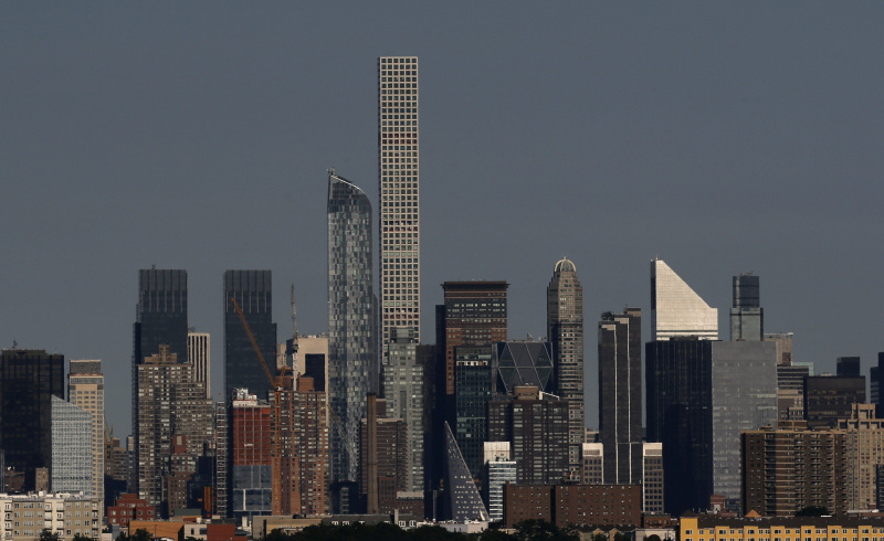horizonte de la parte superior de la ciudad de Nueva York visto desde NJ