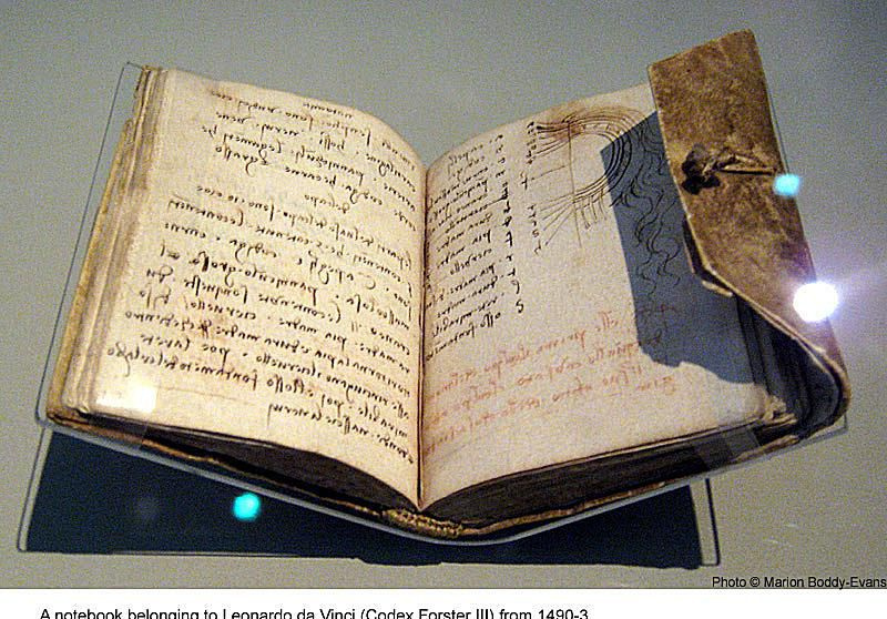 Notatnik Leonardo da Vinci w Muzeum V&A w Londynie