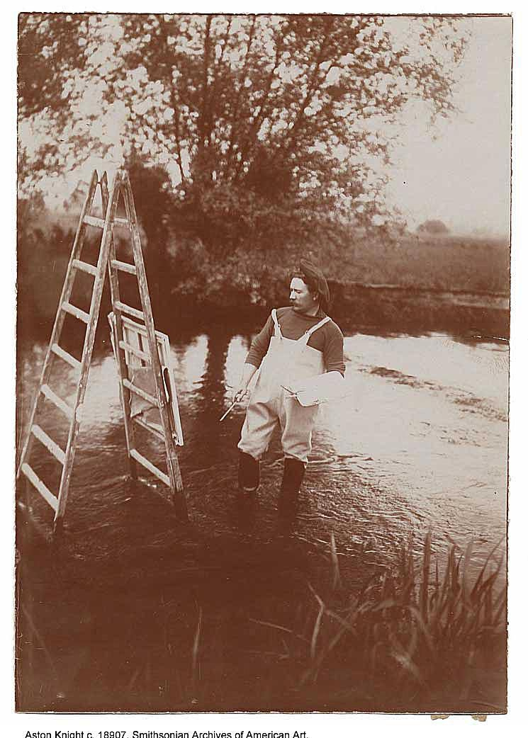 Louis Aston Knight i jego sztaluga drabinowa
