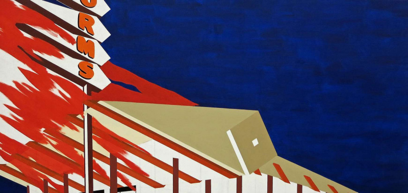 ed ruscha normy la cienega w ogniu