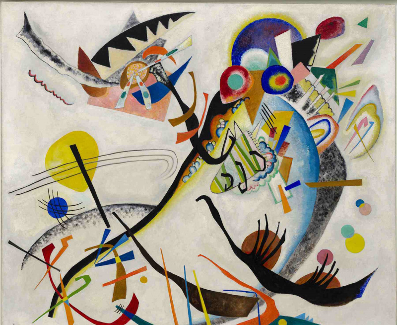 Wassily Kandinsky (russisk, 1866-1944) Wassily Kandinsky (russisk, 1866-1944). Blue Segment (Blaues Segment), 1921. Olje på lerret. 47 1/2 x 55 1/8 tommer (120,6 x 140,1 cm). Solomon R. Guggenheims grunnsamling 49.1181. Solomon R. Guggenheim-museet, New York.