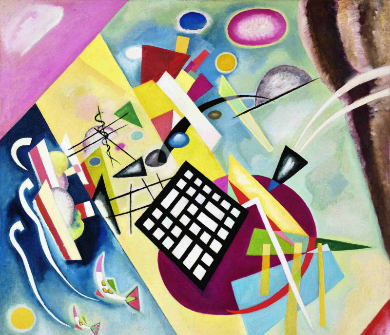 Wassily Kandinsky (russisk, 1866-1944) Wassily Kandinsky (russisk, 1866-1944). Black Grid (Schwarzer Raster), 1922. Olje på lerret. 37 3/4 x 41 11/16 tommer (96 x 106 cm). Legat av Nina Kandinsky, 1981. Musée national d