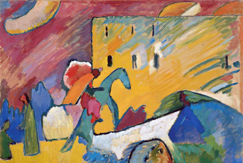 Wassily Kandinsky (russisk, 1866-1944) Wassily Kandinsky (russisk, 1866-1944). Improvisasjon 3, 1909. Olje på lerret. 37 x 51 1/8 tommer (94 x 130 cm). Gift of Nina Kandinsky, 1976. Musée national d