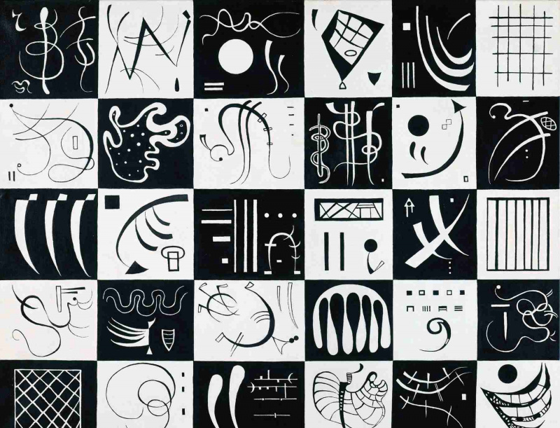 Wassily Kandinsky (russisk, 1866-1944) Wassily Kandinsky (russisk, 1866-1944). Tretti (Trente), 1937. Olje på lerret. 31 7/8 x 39 5/16 tommer (81 x 100 cm). Gift of Nina Kandinsky, 1976. Musée national d